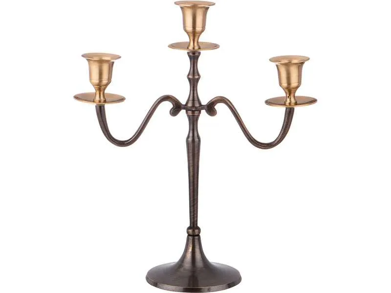 Подсвечник Лефард Куэро на 3 свечи 27,5см, латунь арт.726-243 по цене 