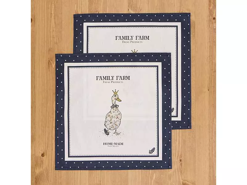 Набор салфеток Семейная ферма 2шт 40х40см синий, хлопок твил арт.850-742-83 по цене 