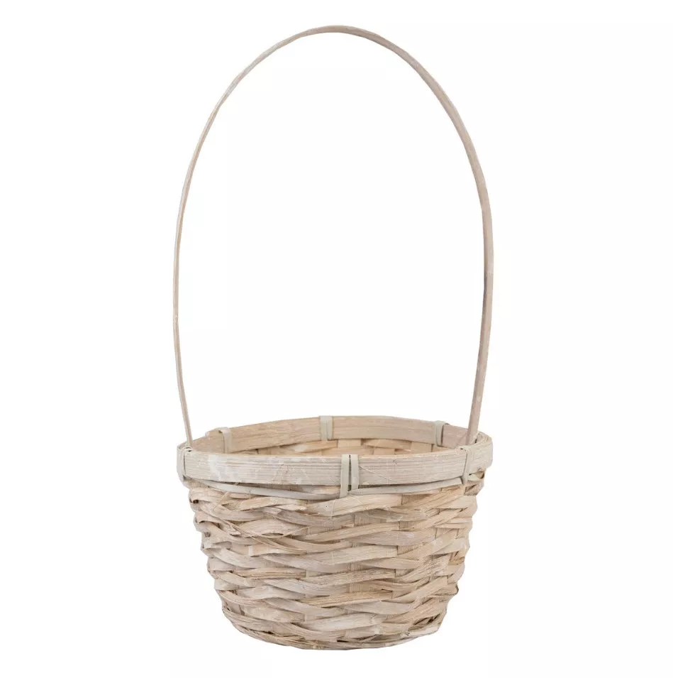 Корзина плетеная бамбук 17x10,5x33см, отбеленный по цене 