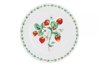 Тарелка обеденная Земляничная поляна 27см, костяной фарфор арт.AL-2010S-E11 по цене 