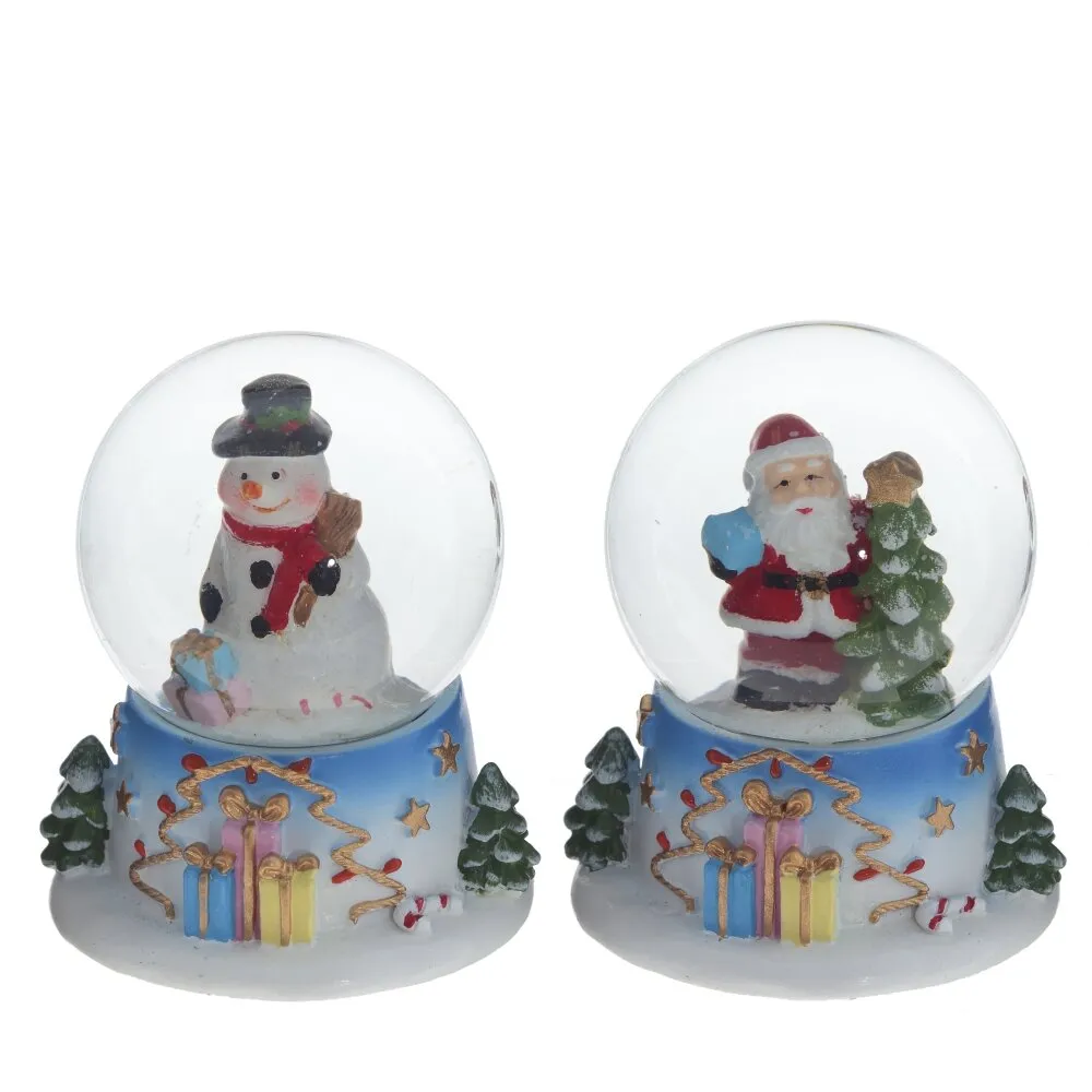 Фигурка декоративная в стекл шаре Дед Мороз/Снеговик 5см 2в. арт.791944 по цене 