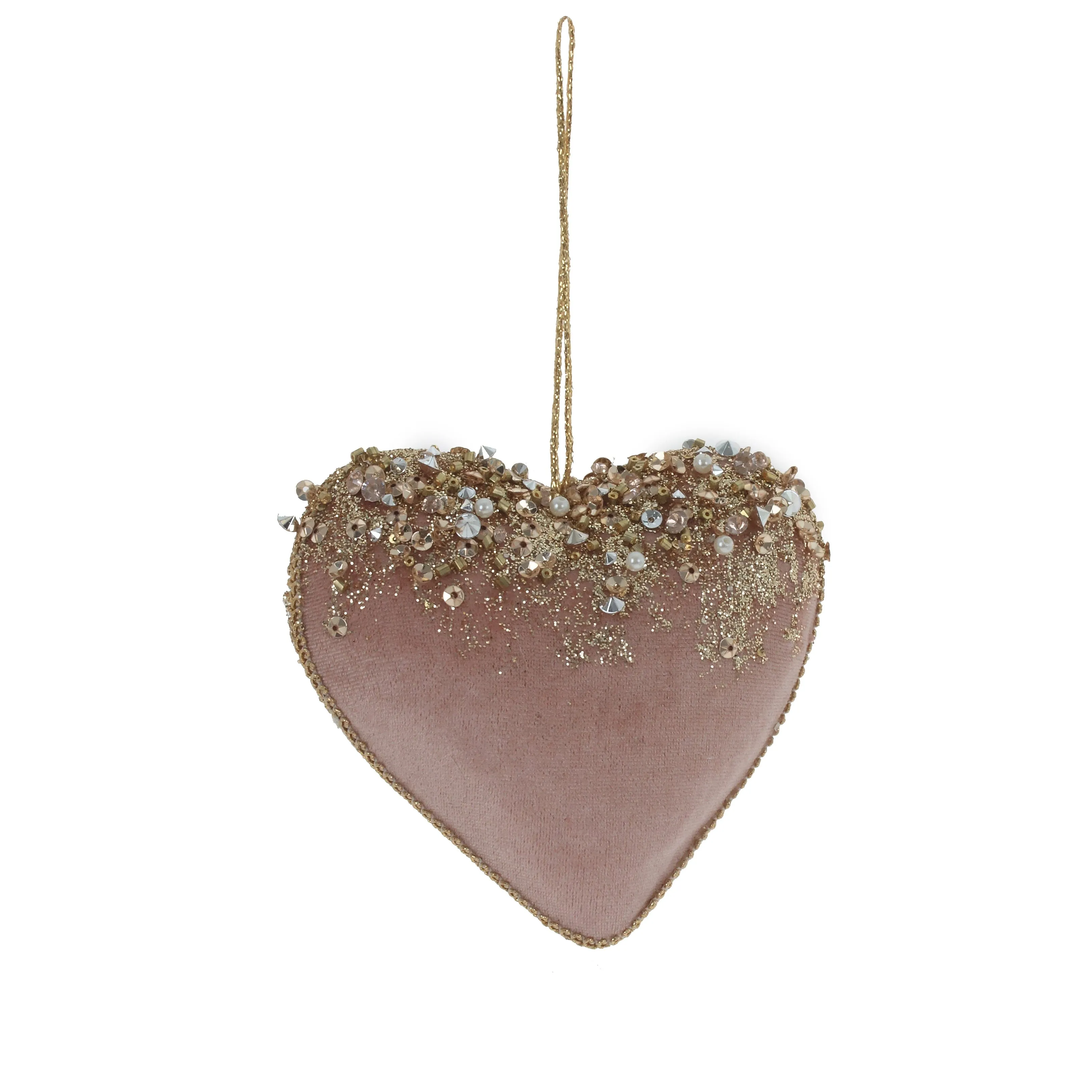 Украшение новогоднее Сердце Кантри, розовый 11,5х4,5х10см по цене 