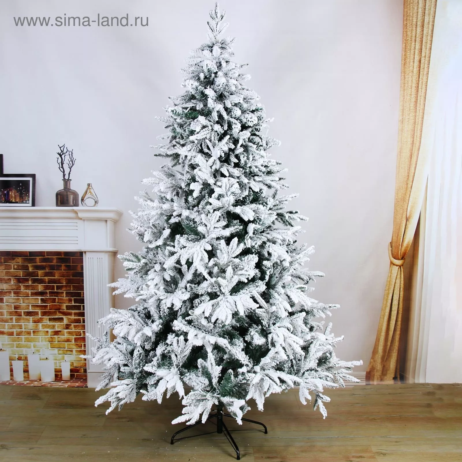 Ель искусственная Уральская заснеженная 180см 740 веток металл, ПВХ арт.185434 по цене 