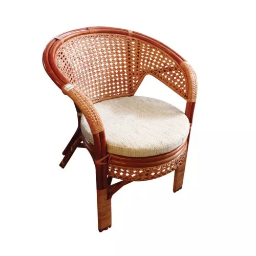 Кресло ротанг, с подушкой, коньяк 02/15B, Ш65хГ65хВ77см по цене 
