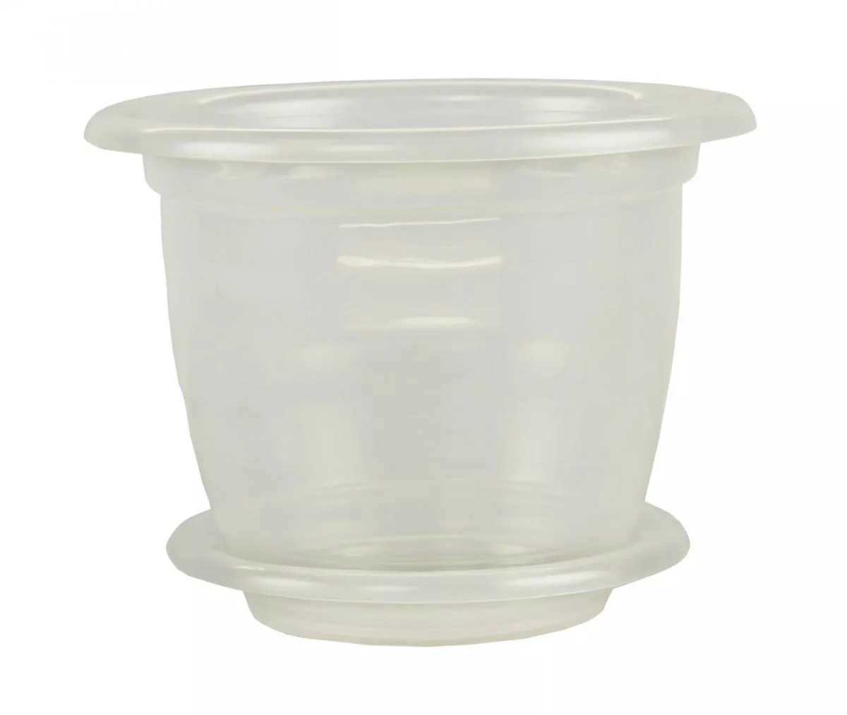 Кашпо АЛЬТЕРНАТИВА для орхидей с поддоном пластик d-19см h-15см V-2л прозрачный по цене 