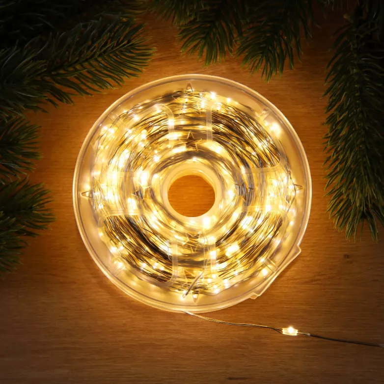 Электрогирлянда Нить 100м Роса 1000 светодиодов, теплый белый арт.10547396 по цене 