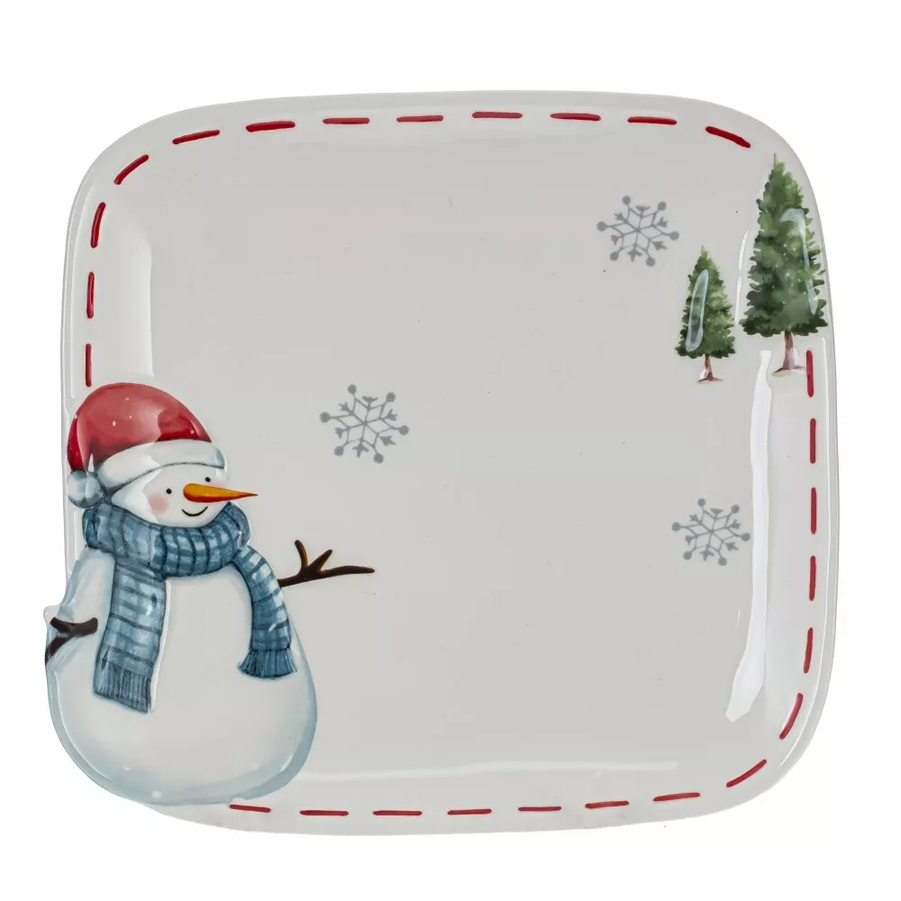 Блюдо Веселый Новый год 20,5х19,5х3см, керамика арт.805097 по цене 