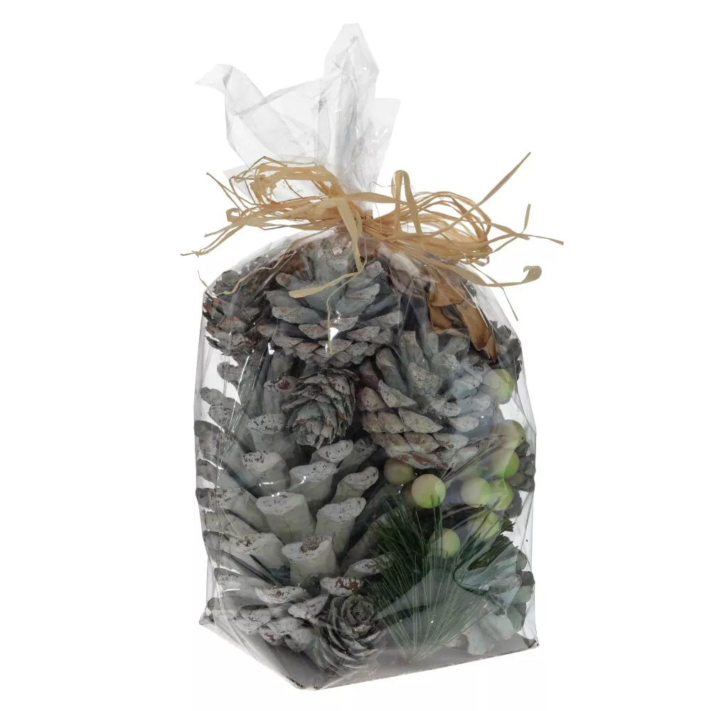 Изделие декоративное Новогодняя композиция Мешочек светлый 11х9х22см по цене 