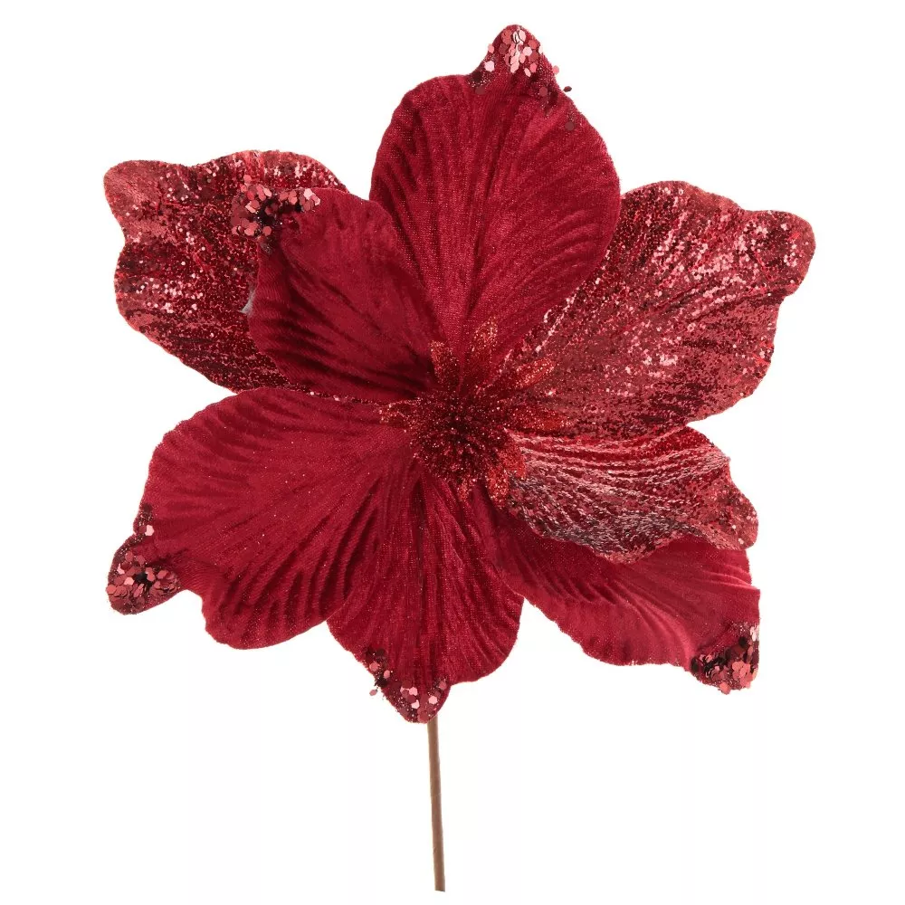 Цветок искусственный Красная Магнолия 24х20х24см арт.762511 по цене 