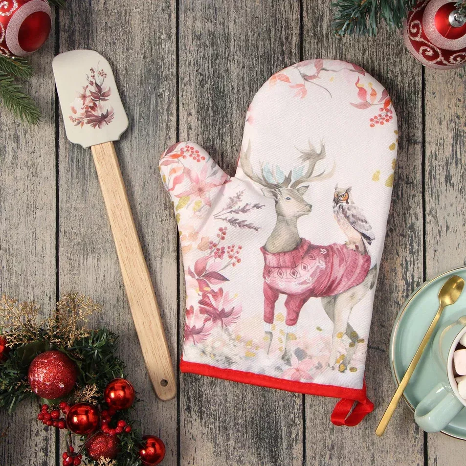Набор подарочный Доляна Олень : варежка-прихватка, лопатка арт.9905523 по цене 