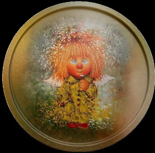 Тарелка декоративная Ангел, дарящий лето 20х0,4см, металл арт.TS028 по цене 