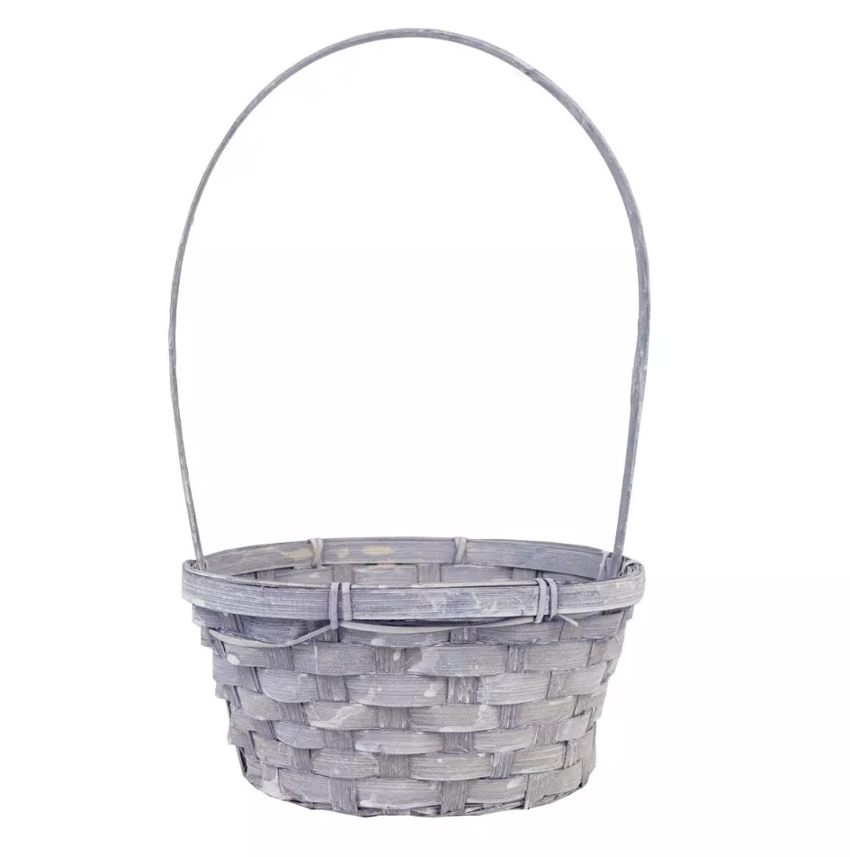 Корзина плетеная бамбук 21x16х10х34см, сиреневый по цене 