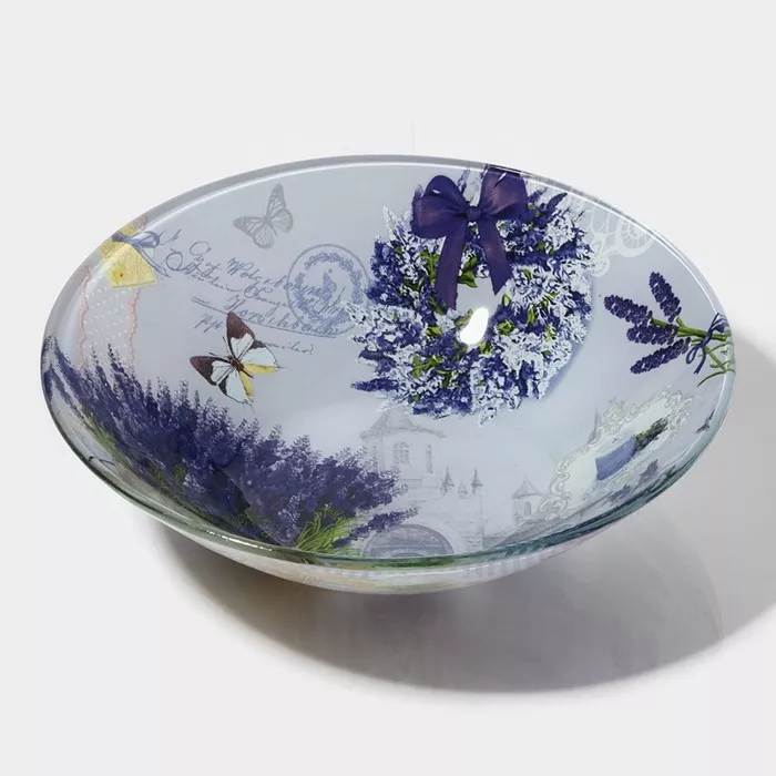 Салатник Доляна Лаванда 600мл 18×5см, стекло арт.4540980 по цене 