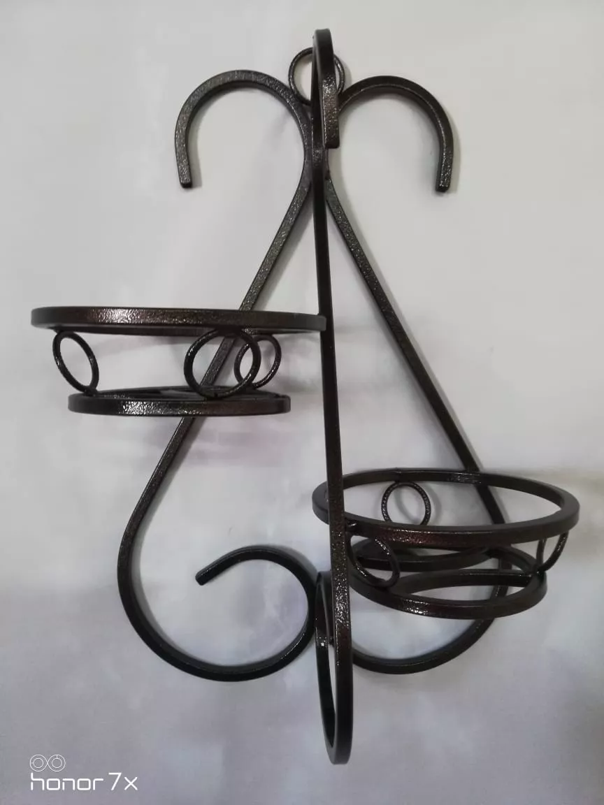 Подставка кованая для цветов на 2 горшка Лебедь 53х37х20см арт.К7 по цене 