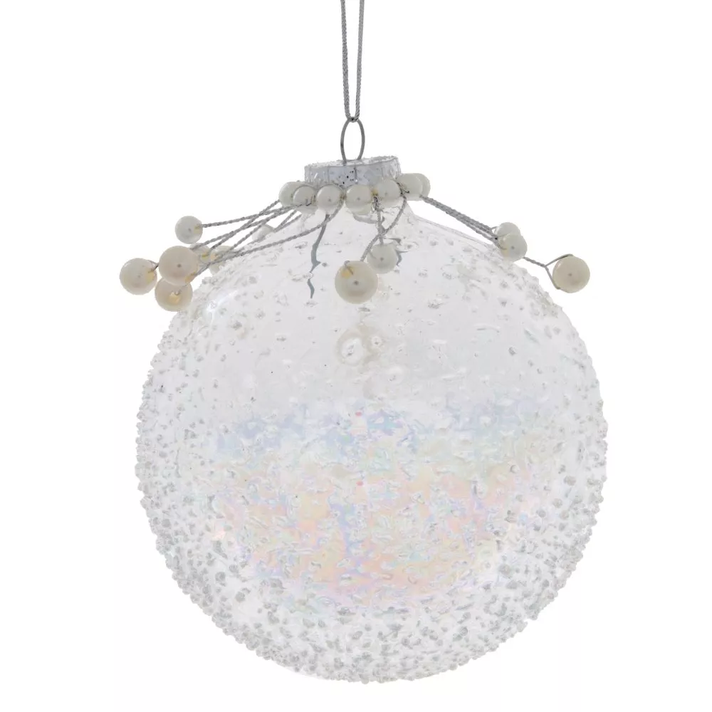 Украшение новогоднее Шар Снег, белый 10х10х12см по цене 