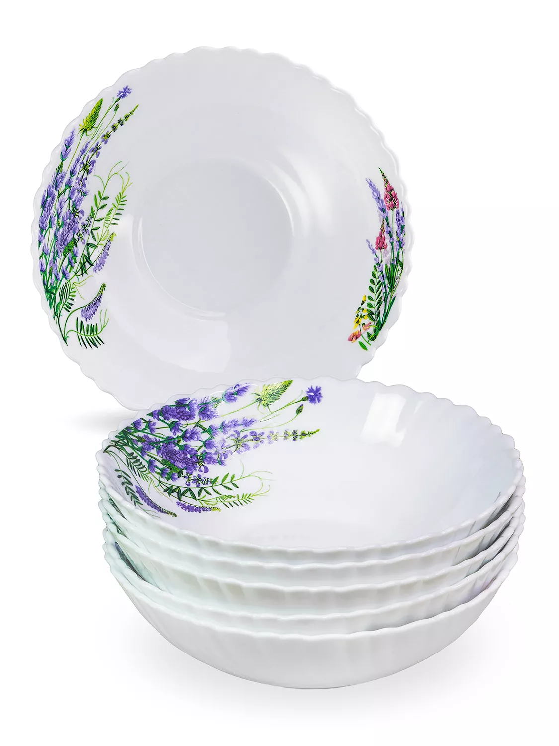 Миска суповая Лаванда 18см, стекло арт.MFK21044 по цене 