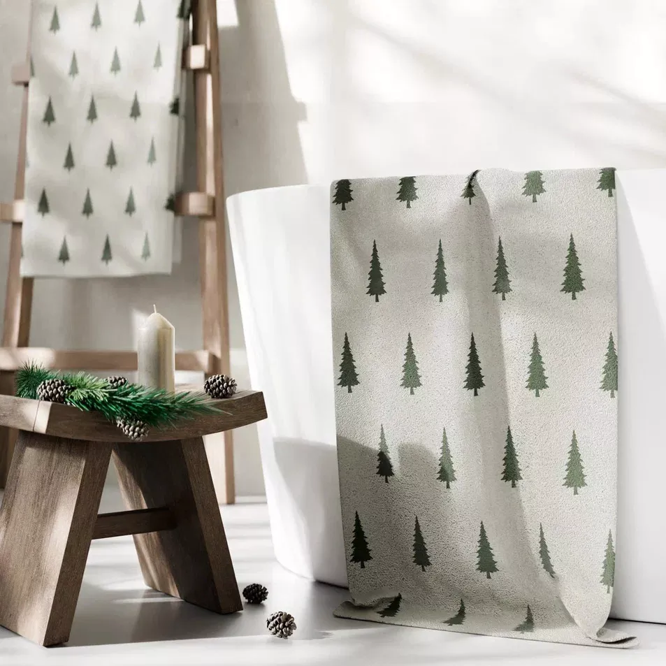 Полотенце махровое Этель Елки 50х90см, хлопок арт.10571872 по цене 