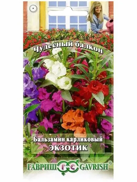 Семена бальзамин Экзотик садовый карлик. 0,1г Гавриш 
