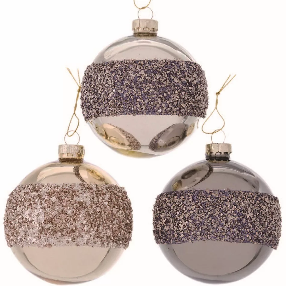 Украшение новогоднее Шар 8см цвет в ассортименте стекло арт.90726 по цене 