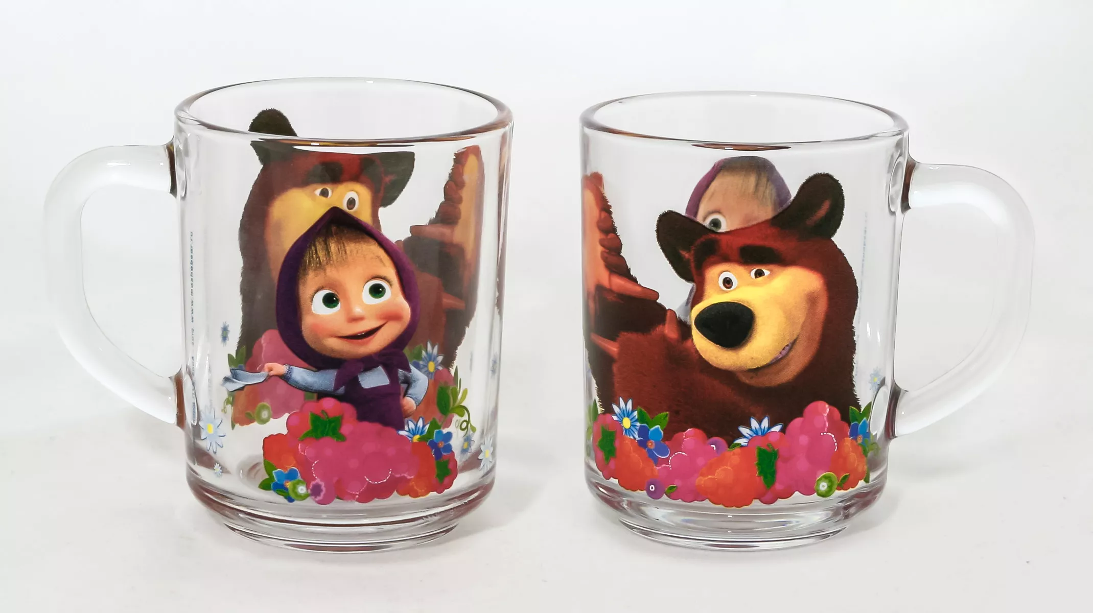 Кружка Маша и Медведь. Малина 250мл, стекло арт.ММК250-2 по цене 