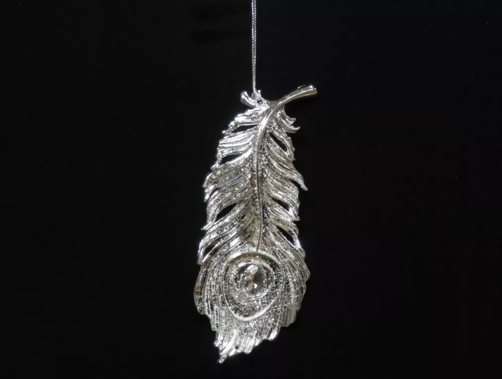 Украшение подвесное Перо павлина с глиттером 17см арт.к000019518 по цене 