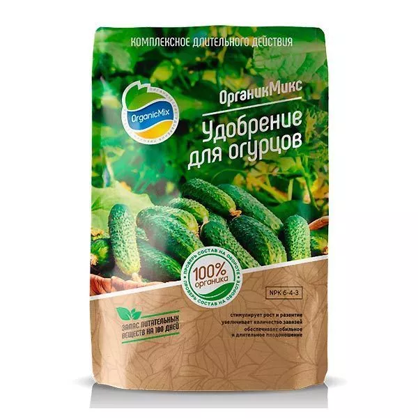 Удобрение сухое ОрганикМикс органическое для огурцов гранулированное 200г по цене 