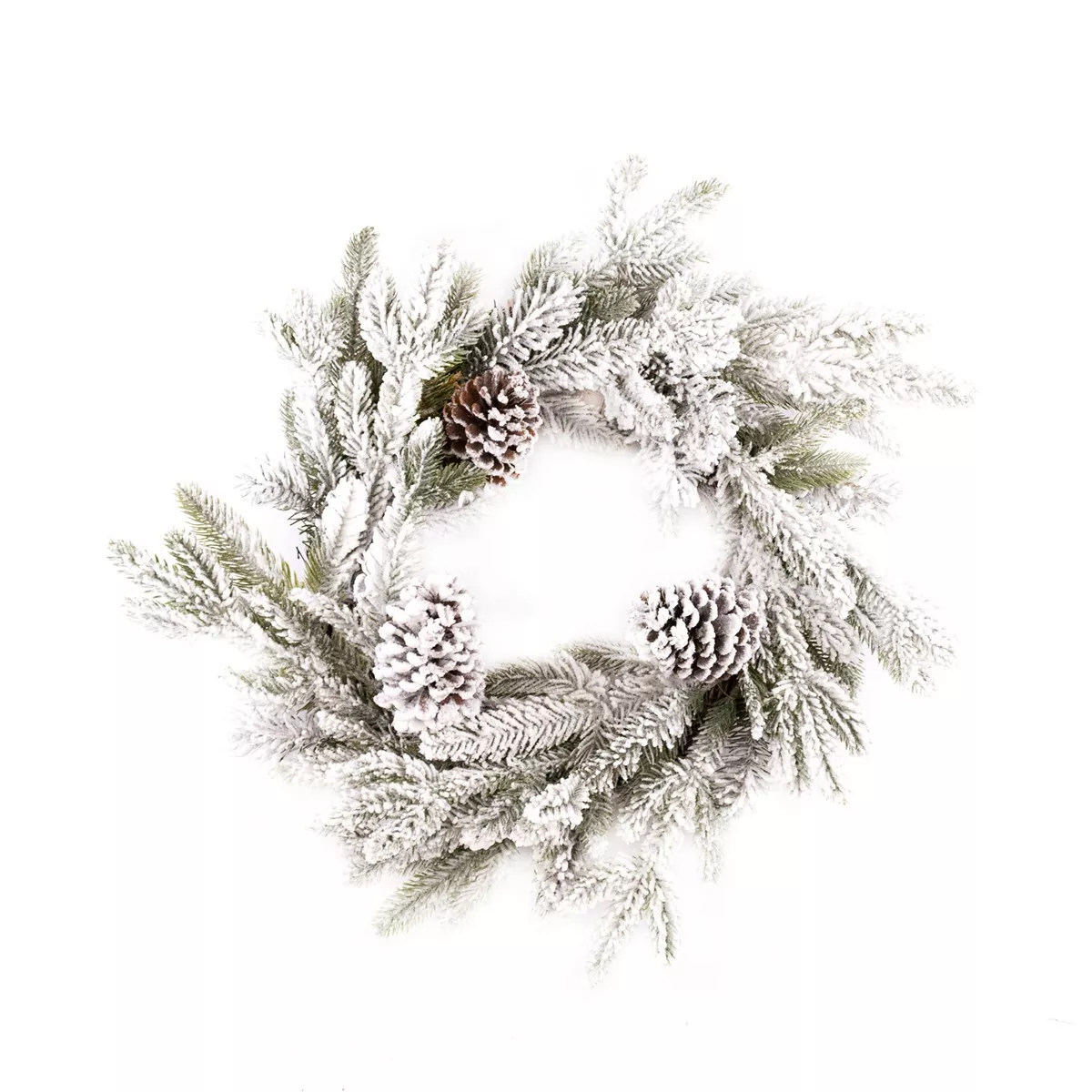 Венок еловый с шишками заснеженный  D56см арт.к000023229 по цене 