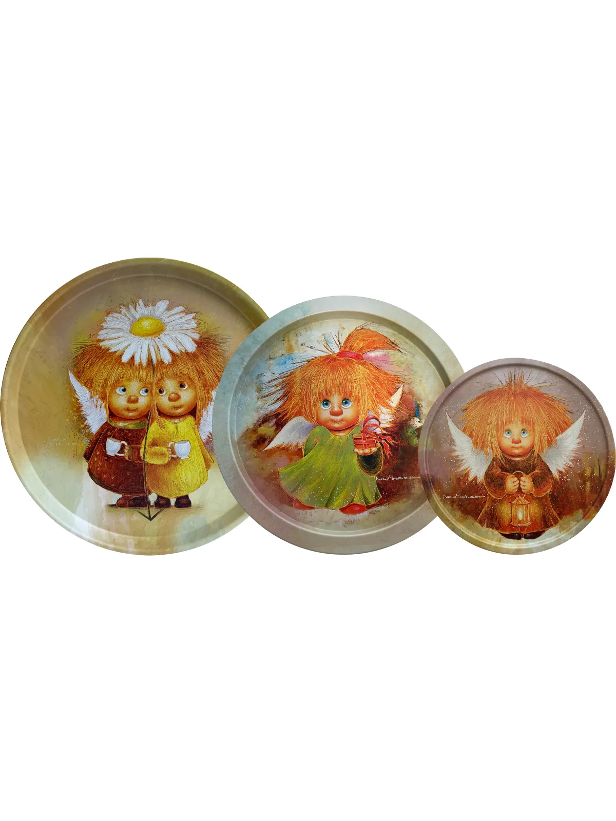 Набор подносов Загадаем желание 3шт: 20х0,4см, 28,2х1,6см, 33х2,1см, металл арт.TS052 по цене 