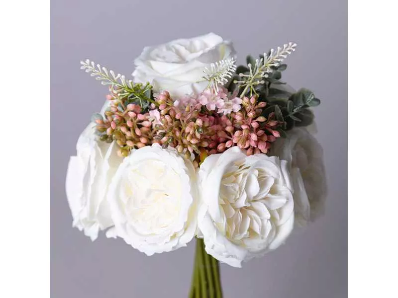 Композиция цветочная из белых пионов 26см, арт.535-361 по цене 