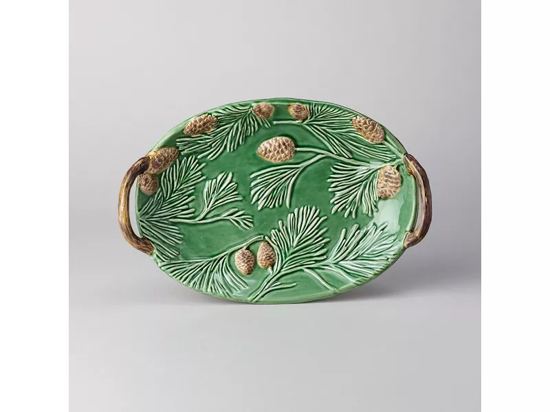 Блюдо Зеленая сосна 28,2х19х5см, керамика арт.145-200 по цене 