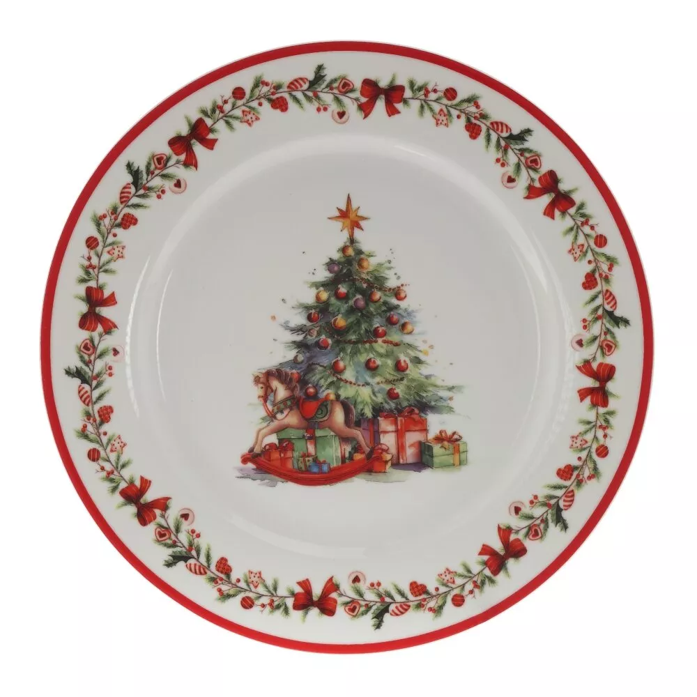 Тарелка Елочка с лошадкой-качалкой 19см, фарфор арт.826300 по цене 