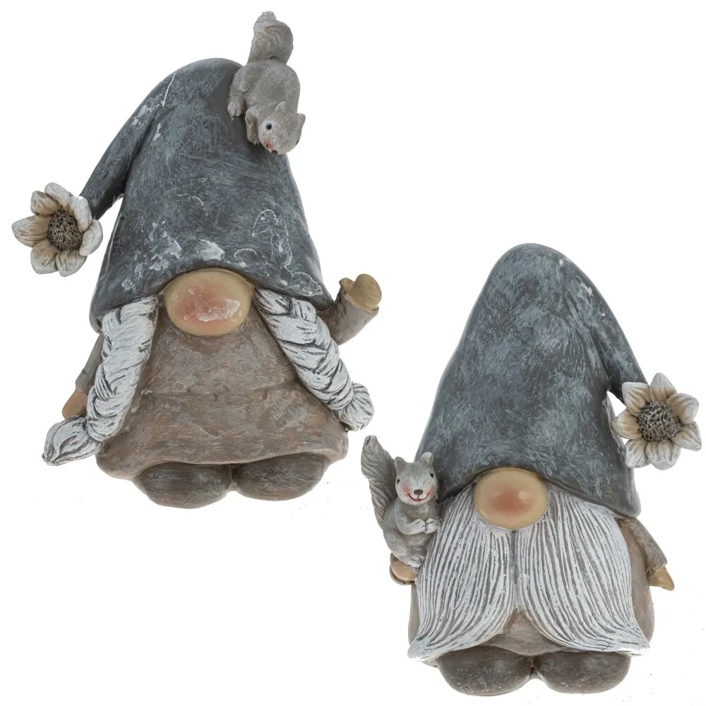 Фигурка декоративная Гном и белка 10х8х15см полимерные материалы арт.791837 по цене 