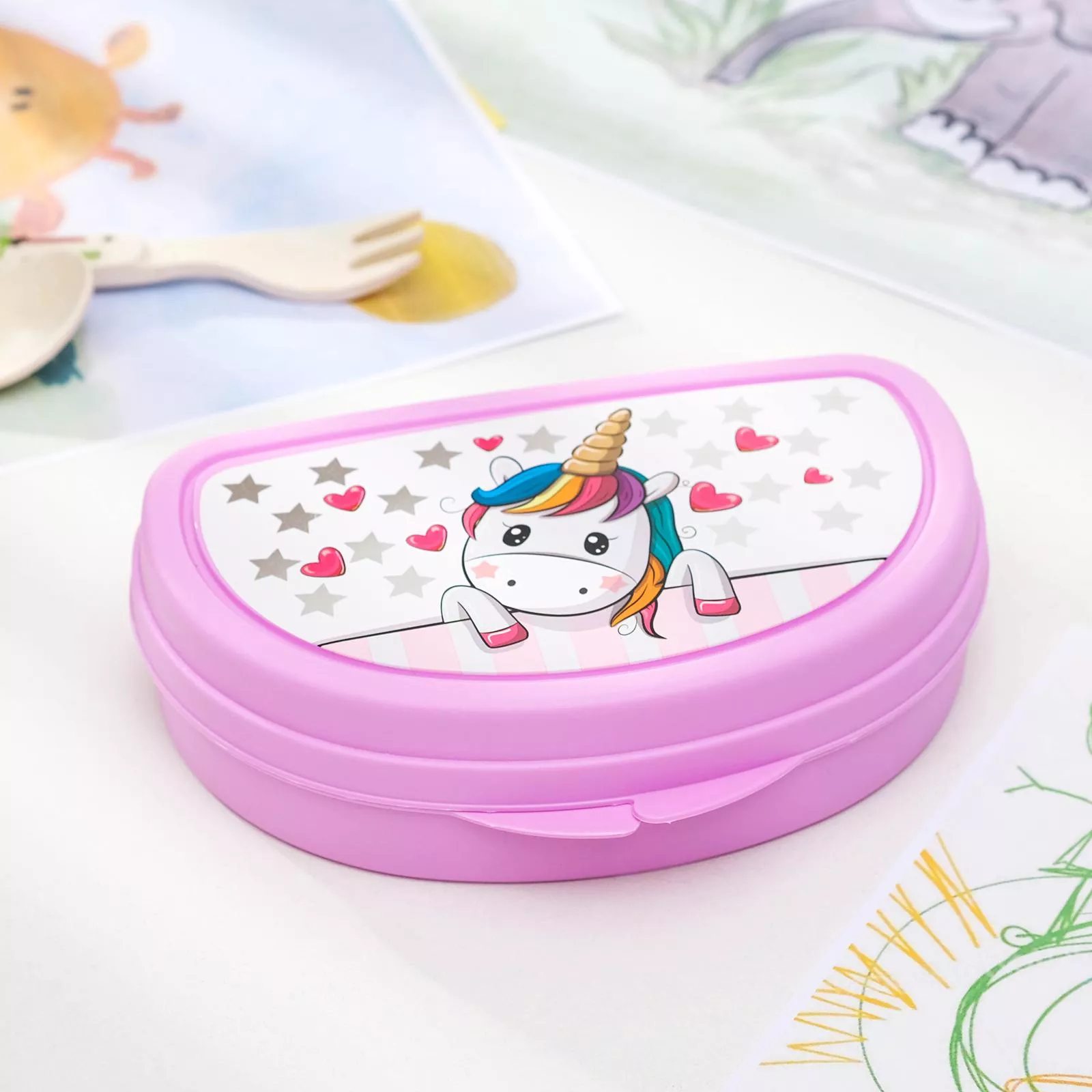 Бутербродница Единорог, цвет розовый арт.4738109 по цене 