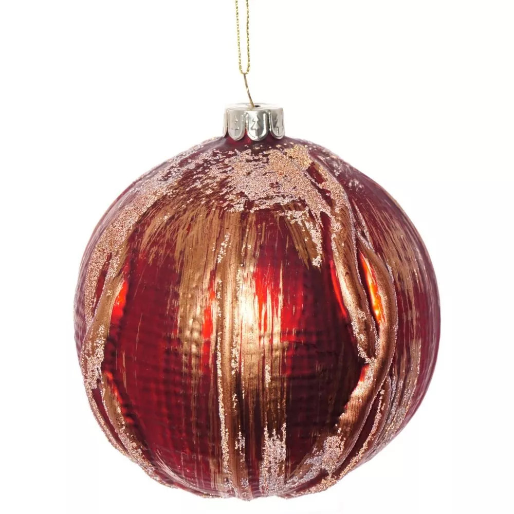 Украшение новогоднее Шар Золотая коса 10см стекло арт.721300 по цене 