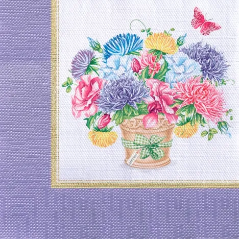 Салфетки бумажные Скатерть с камелиями 33х33см 3-х слойные 20л арт.25574 по цене 