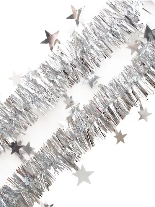 Мишура новогодняя Серебряные звезды 5х200см арт.86104 по цене 