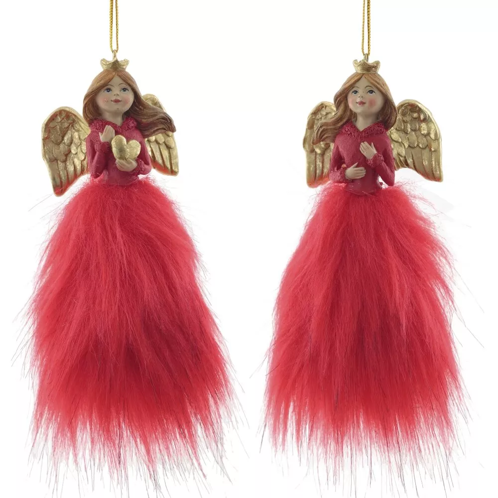 Изделие декоративное подвесное Ангел Девушка, красный 5х3,5х13см, 2в. по цене 