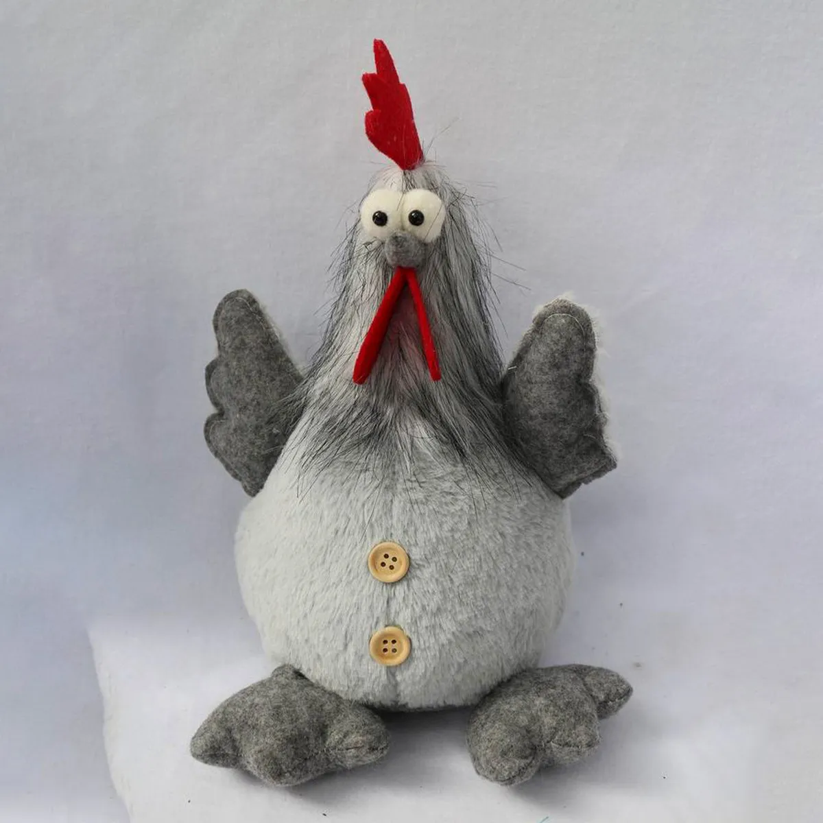 Фигурка Петух 30х23х20см серый, текстиль по цене 