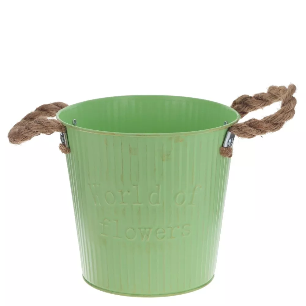 Кашпо Ведерко с ручками 17х13х16см, металл арт.800222 по цене 