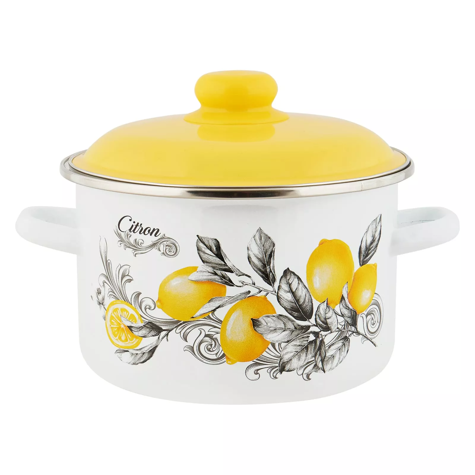 Кастрюля эмалированная цилиндр ТМ Аппетит Цитрон 4,0л арт.6RD201M по цене 