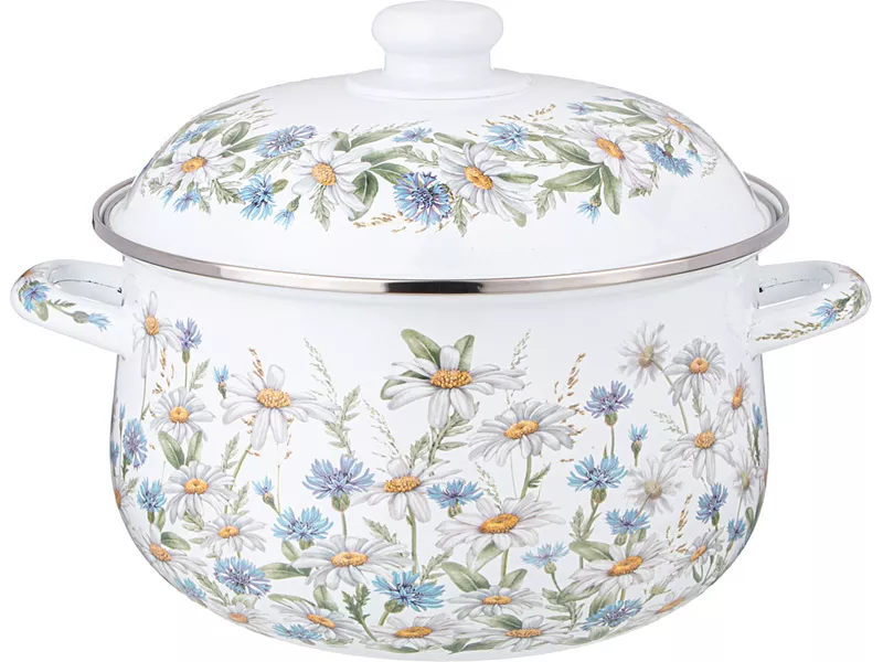 Кастрюля Агнесс с крышкой эмаль Сентимент 24х14см 5л арт.934-634 по цене 