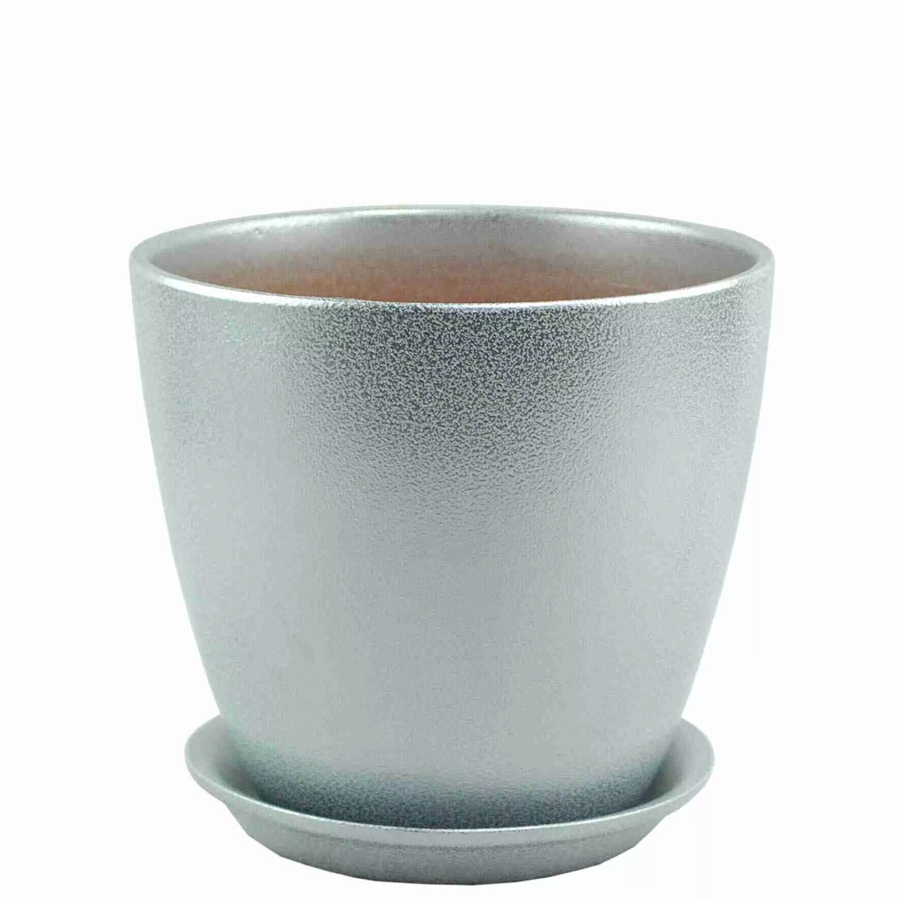 Горшок бутон Глянец 15х15см 1,7л керамика,  мет.бел/сер. арт.601523 по цене 