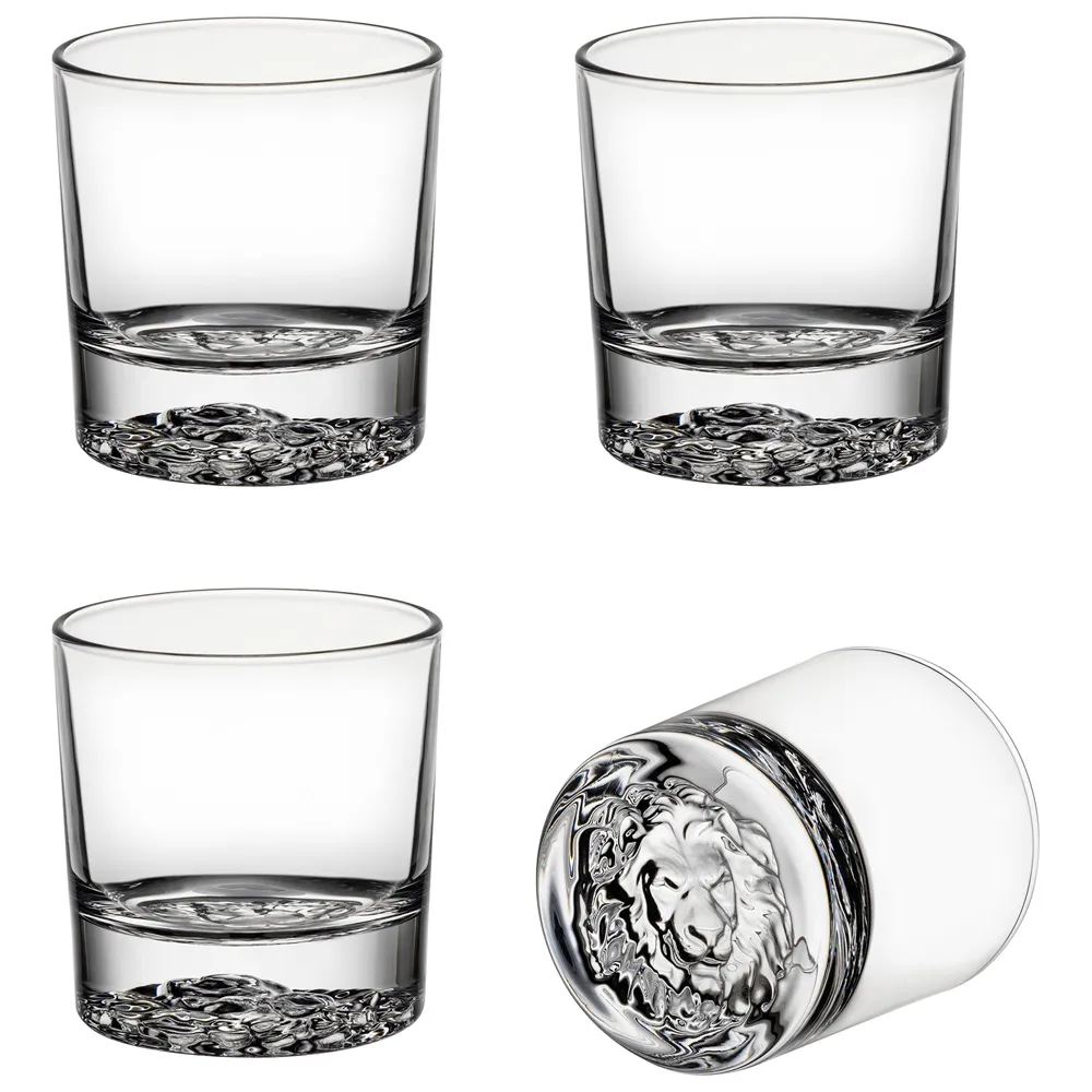 Набор стаканов для виски Лев 4шт 310мл, стекло арт.687-018 по цене 