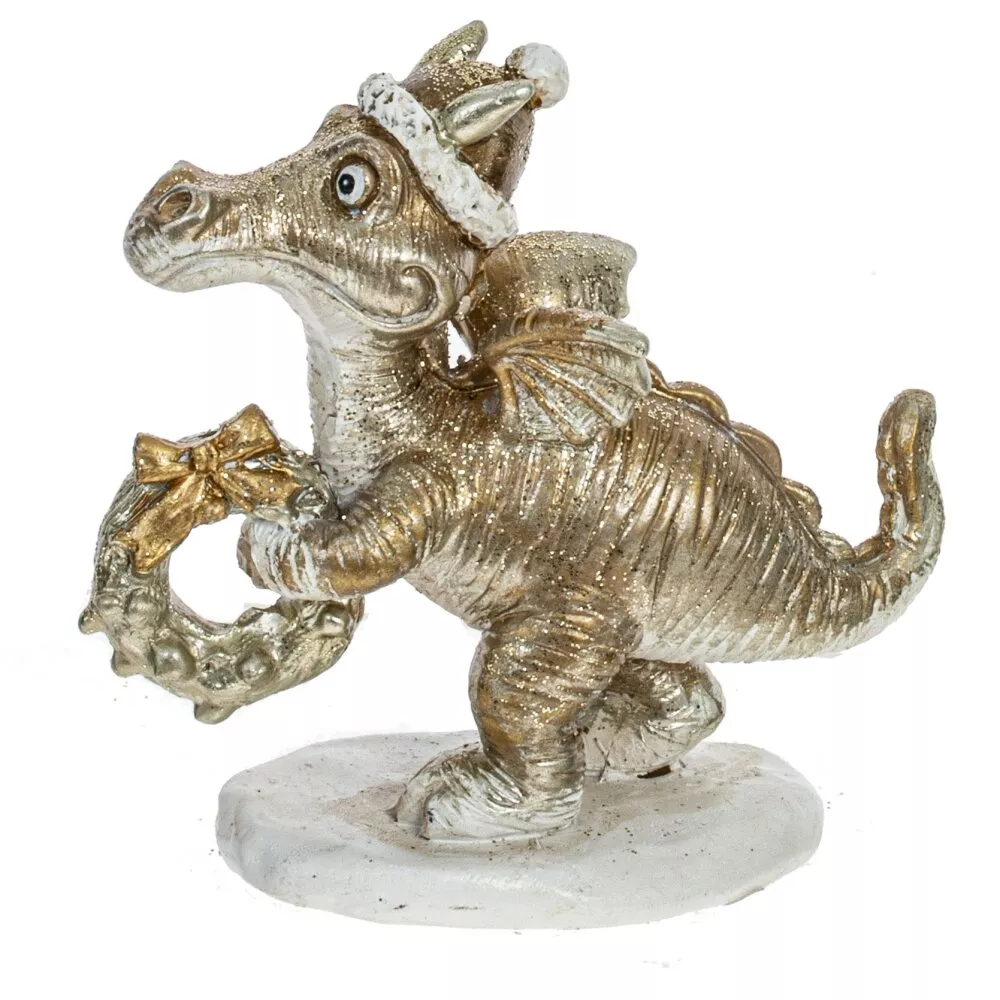 Фигурка декоративная Дракон золотой венок 8х4х7,5см полимерные материалы арт.794297 по цене 