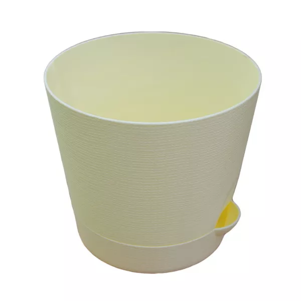Горшок Партер пластиковый с поддоном 19,5х19,5х17см 2,8л, св. желтый по цене 