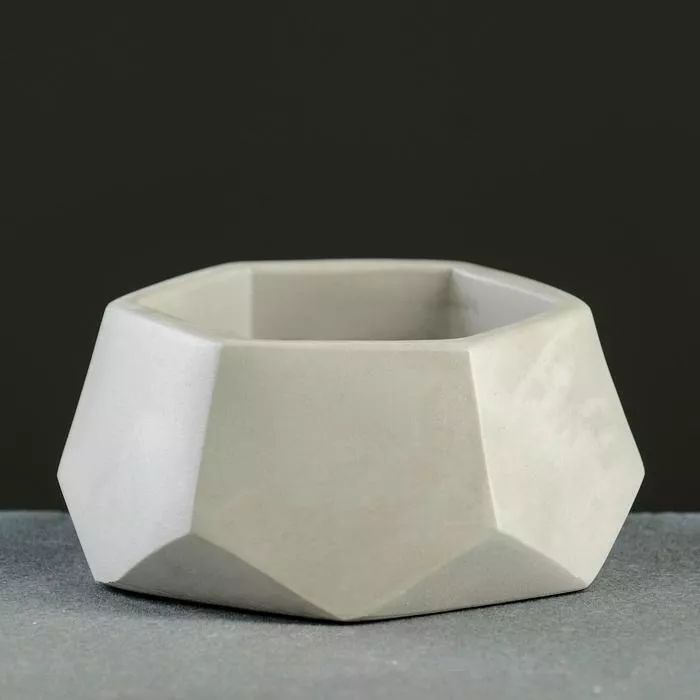 Кашпо ВипСет Техно, гипс серый 0,22л по цене 