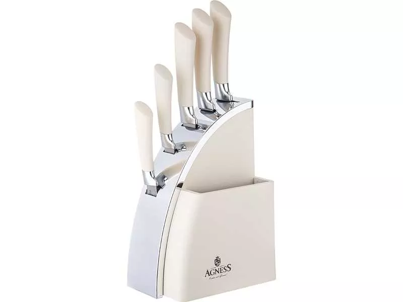 Набор ножей Агнесс на пластиковой подставке 6пр. арт.911-743 по цене 