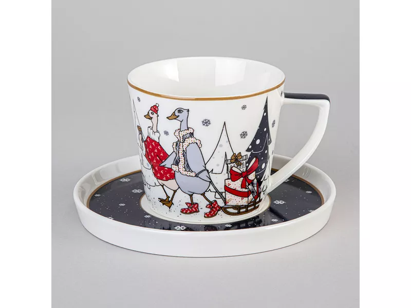 Пара чайная Лефард Семейное Рождество 250мл, фарфор арт.425-129 по цене 