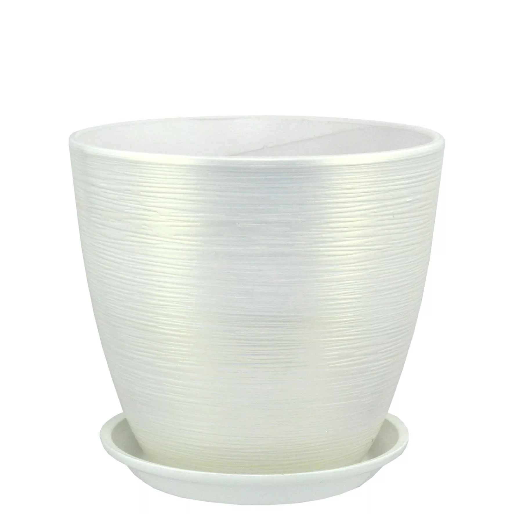 Горшок бутон Перламутр 15см 1,7л керамика, белый арт.674633 по цене 