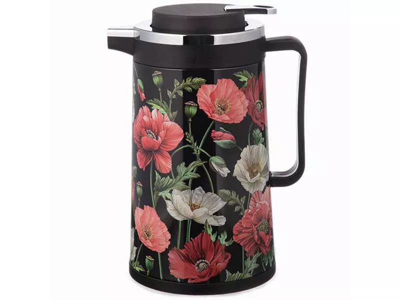 Термос со стеклянной колбой Маки 950мл, крышка с клапаном, стекло/пластик арт.734-205 по цене 